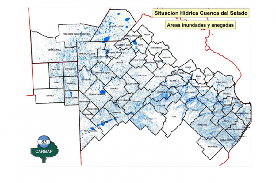 Radiografía del agua en la llanura pampeana: Según Carbap hay 5.5 millones de hectáreas inundadas