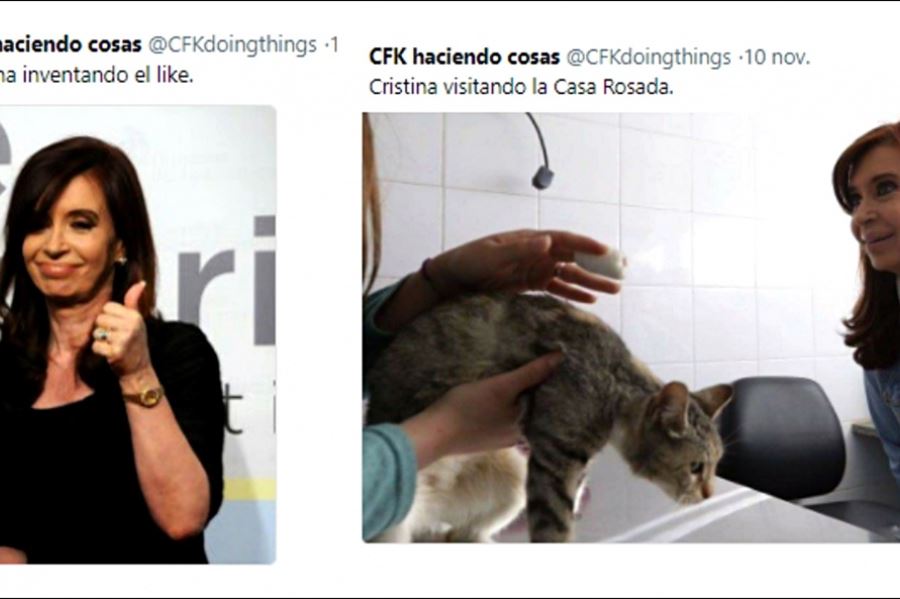 “CFK haciendo cosas”, la desopilante cuenta de Twitter que juega a inventarle roles a Cristina