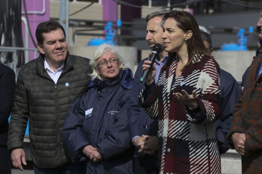Con palos a "los gobiernos anteriores", Vidal inauguró una planta depuradora en Mar del Plata