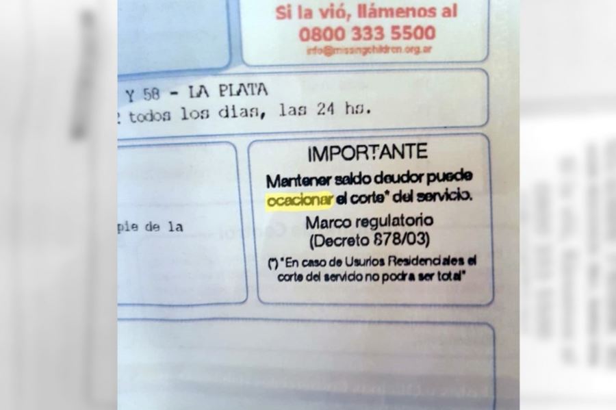 Aguas Bonaerenses, con orejas de burro: Las facturas de agua llegaron con errores de ortografía