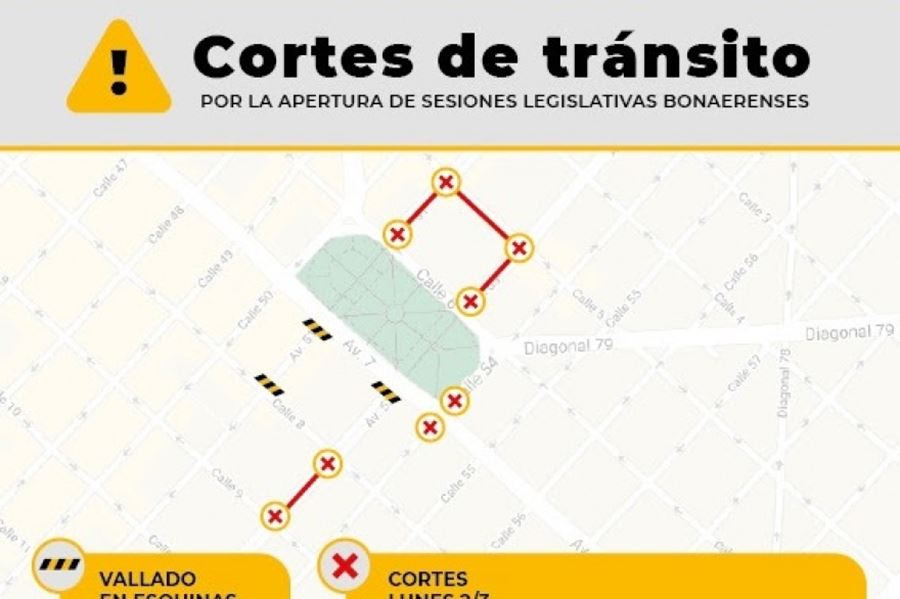 La Plata: Cortes de tránsito por la apertura de sesiones legislativas