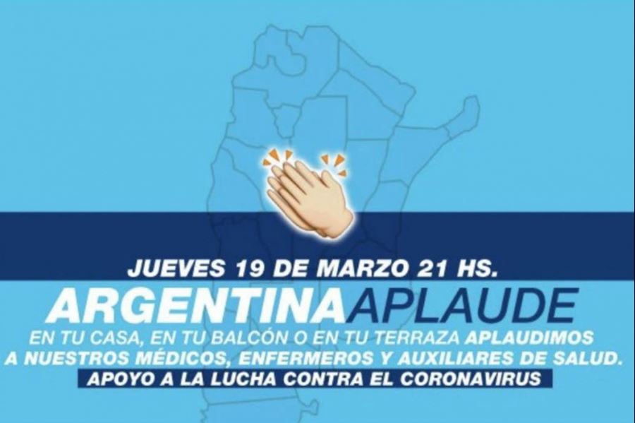 #ArgentinaAplaude: convocan a brindar un apoyo masivo a los profesionales de la salud