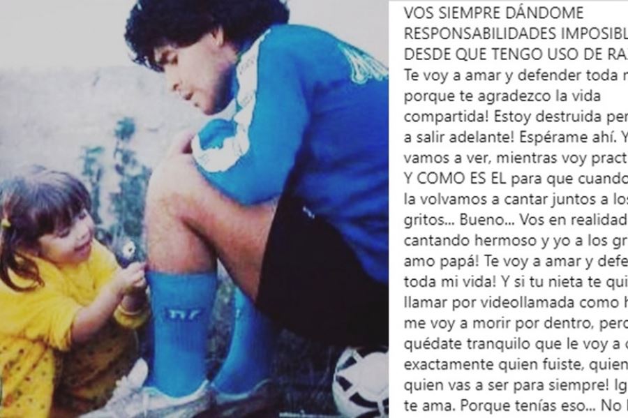El conmovedor mensaje de Dalma Maradona: "Estoy destruida pero voy a salir adelante, espérame ahí"