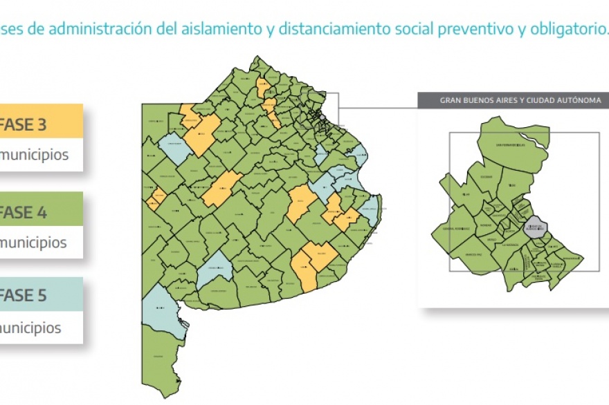 El mapa del coronavirus: En qué fase está cada uno de los municipios bonaerenses
