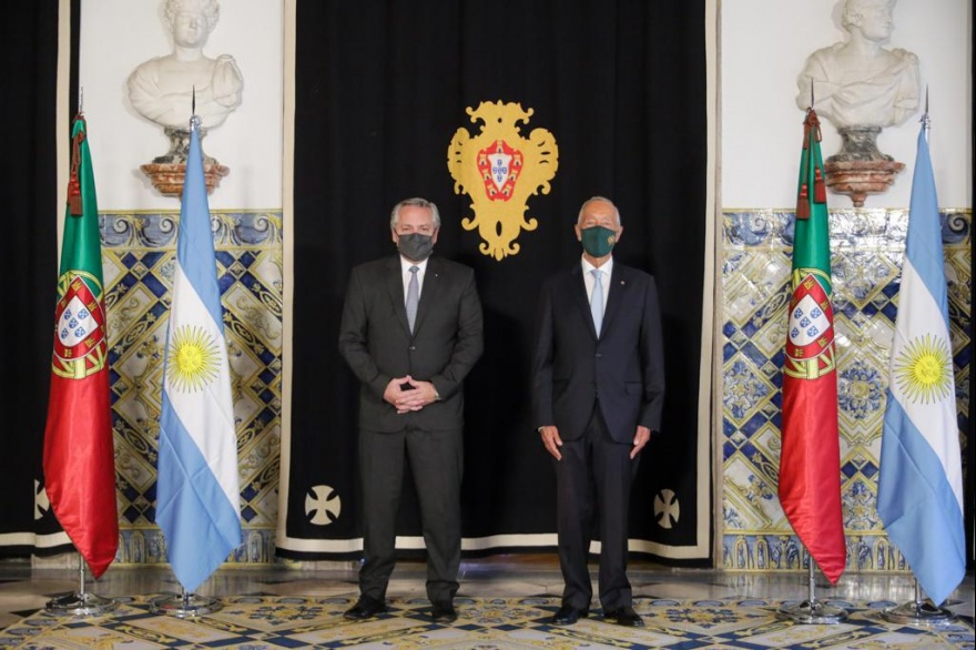 Alberto Fernández por recibido por su par de Portugal en el inicio de su gira por Europa