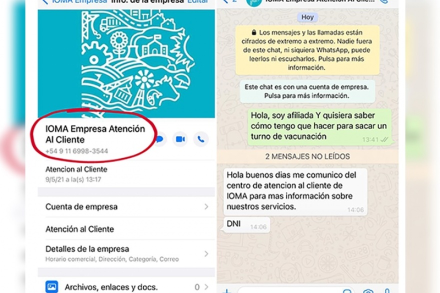 IOMA advierte sobre intentos de estafa vía Whatsapp y redes sociales