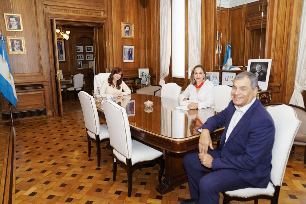 Cristina Fernández se reunió con el expresidente de Ecuador, Rafael Correa