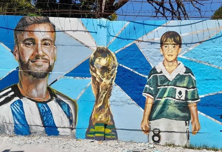 Siguen los homenajes a los campeones del mundo: Nico Tagliafico se hizo mural