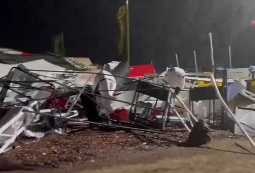 El temporal causó terribles destrozos en la Expoagro y en todo San Nicolás