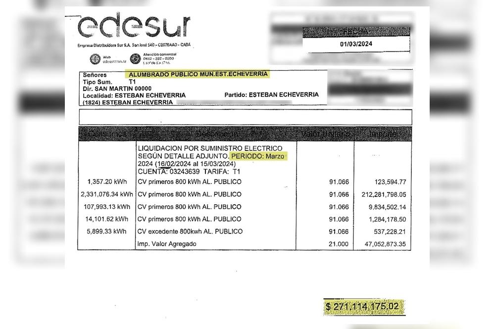 Intendente, en alerta: al municipio le llegó una boleta de más de $270 millones